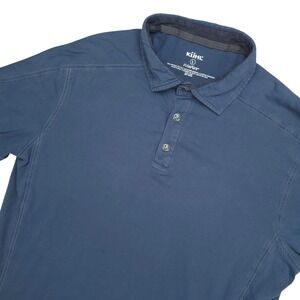 Kuhl Polo Shirt Mens Large Blue Wildfibre Organic Cotton Outdoor Casual 7242
